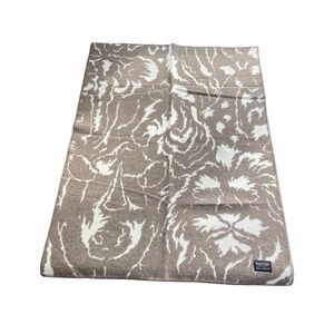 Vtg Pendleton Beaver State Lap Blanket 31x41” Brown Animal Print Reversible Wool
